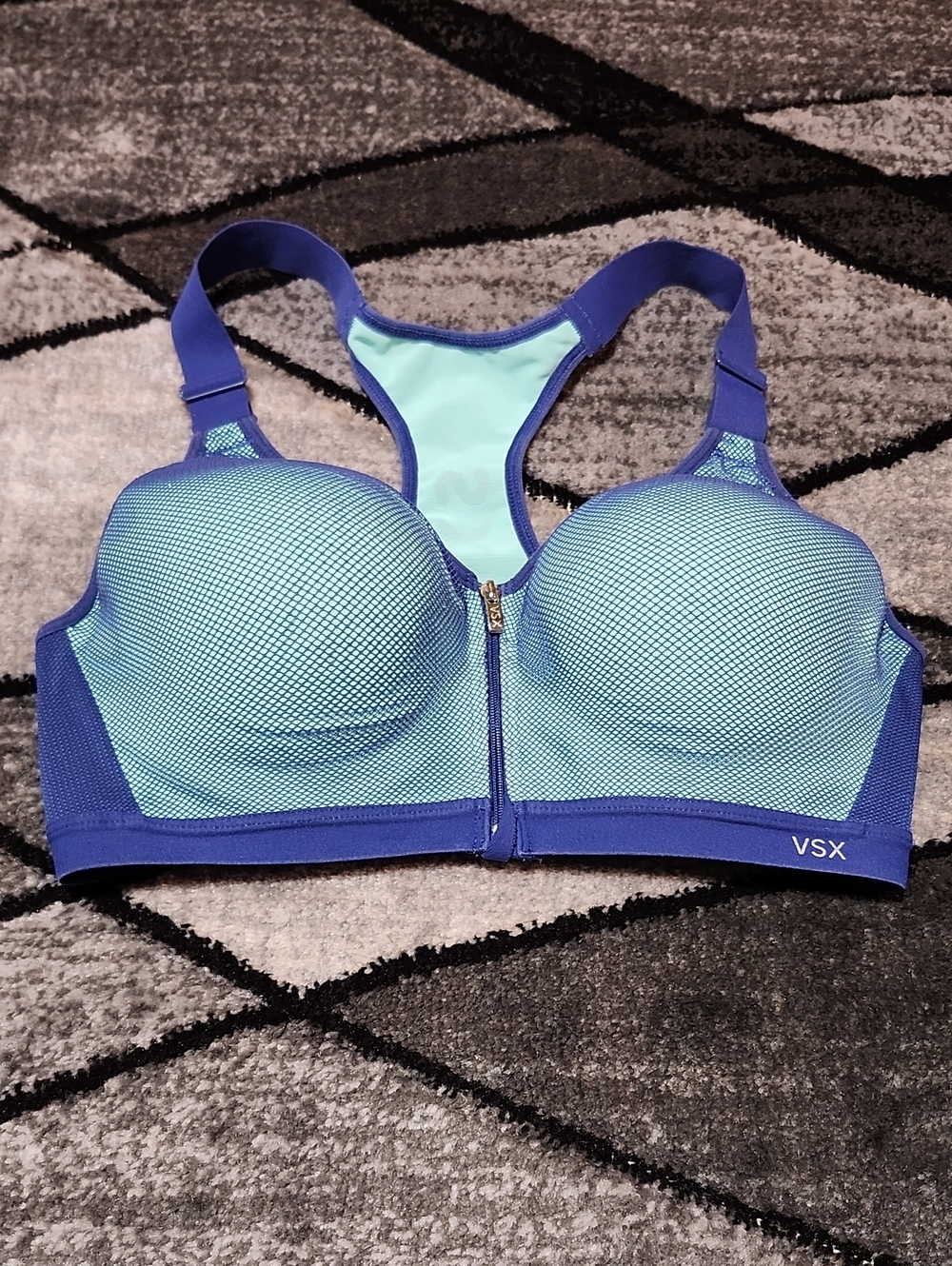 VSX FULL-ZIP MESH 2014 HIGH-IMPACT LIGHTLY PADDED UNDERWIRE RACERBACK SPORTS BRA